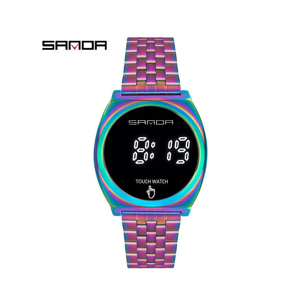 Sanda Led Touch Screen Men's Sports Digital Watch Style 30m Waterproof Stainless Steel Electronic Men Wristwatches
