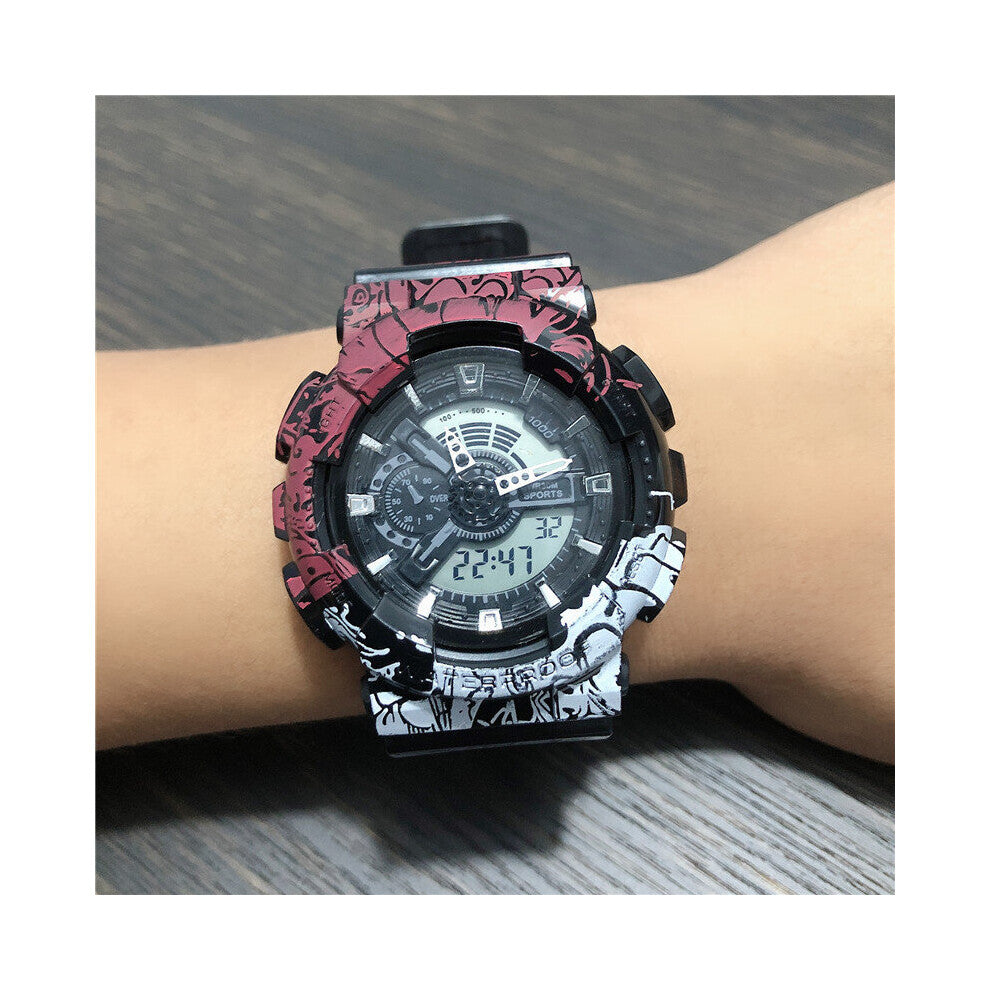 Western European double display electronic watch student multi-function waterproof sports electronic watch