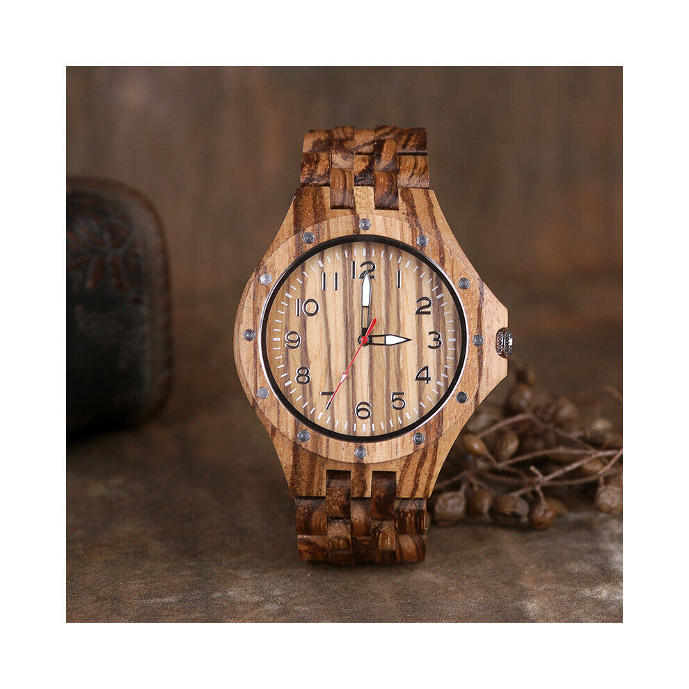 personalized Men's Wood grain Watches Business Quartz Watch Vintage Arabic Numerals Military Wooden Watch
