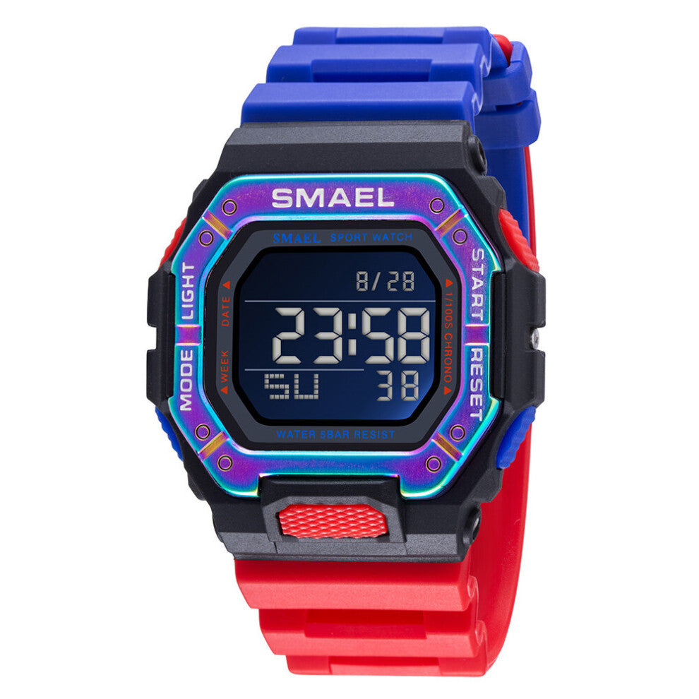 SMAEL Casual Men Digital Watch Multifunction 50m Waterproof Luminous Outdoor Sports Square Military electronic wristwatch