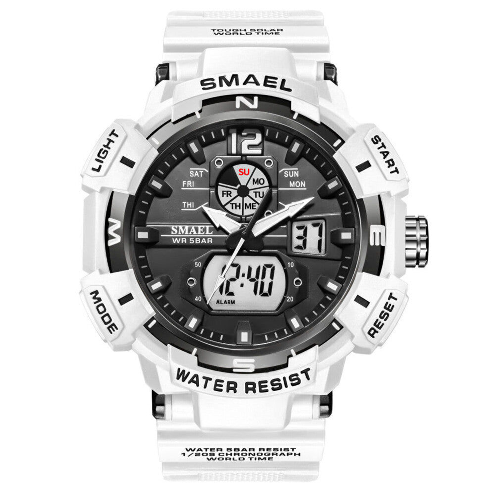 SMAEL Top Shockproof LED Electronic Men MultiFunction Waterproof Sports Double Display Quartz Alarm Clock Watches