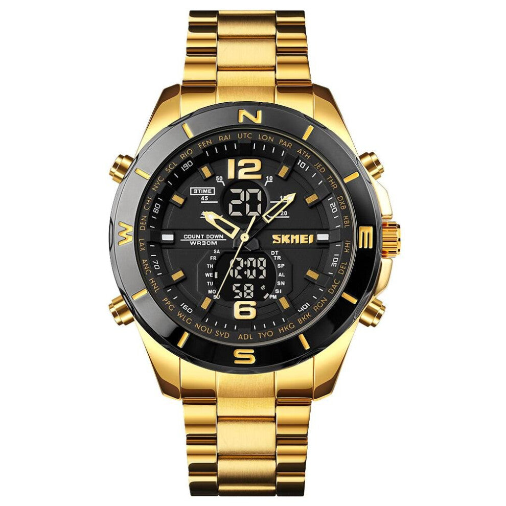 Mens Watches Stainless Steel Top Wristwatch Sports Chronograph Digital Watch Men Relogio Masculino