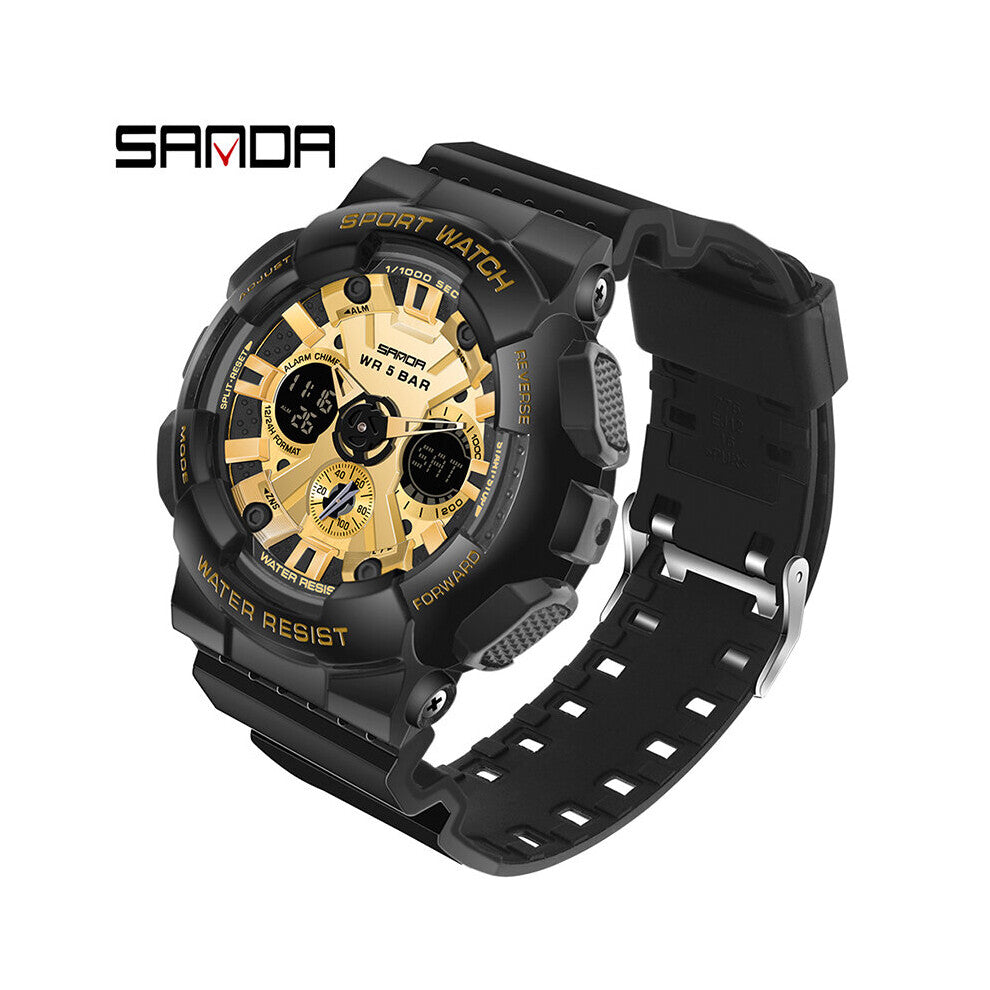 Top Sanda Men's Sports Electronic Digital Watch Large Screen Sport For Male Multi-function Outdoor Waterproof Wristwatch