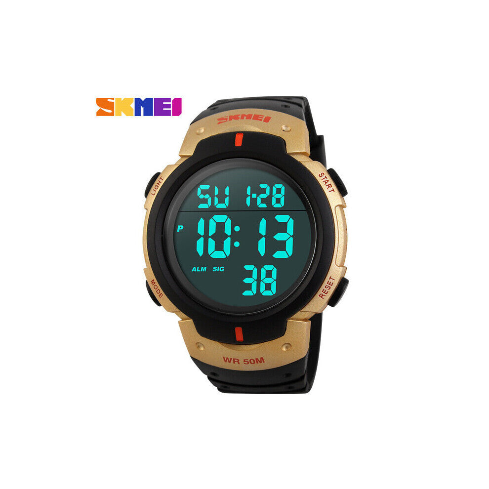 Outdoor Sports Watches Men Running Big Dial Digital Wristwatches Chronograph PU Strap 50M Waterproof relogio masculino