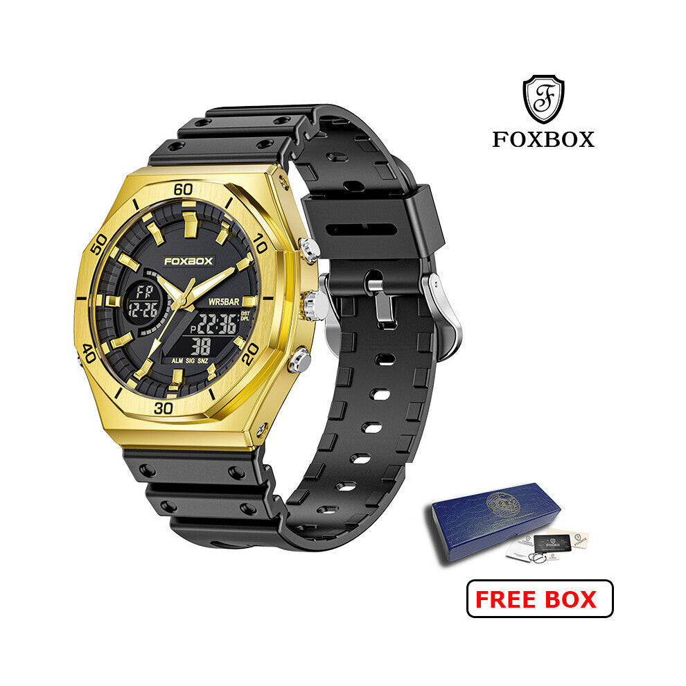 FOXBOX Business Mens Watches Top Quartz Watch Men Sports Waterproof Watches Male Wristwatch Relogio Masculi