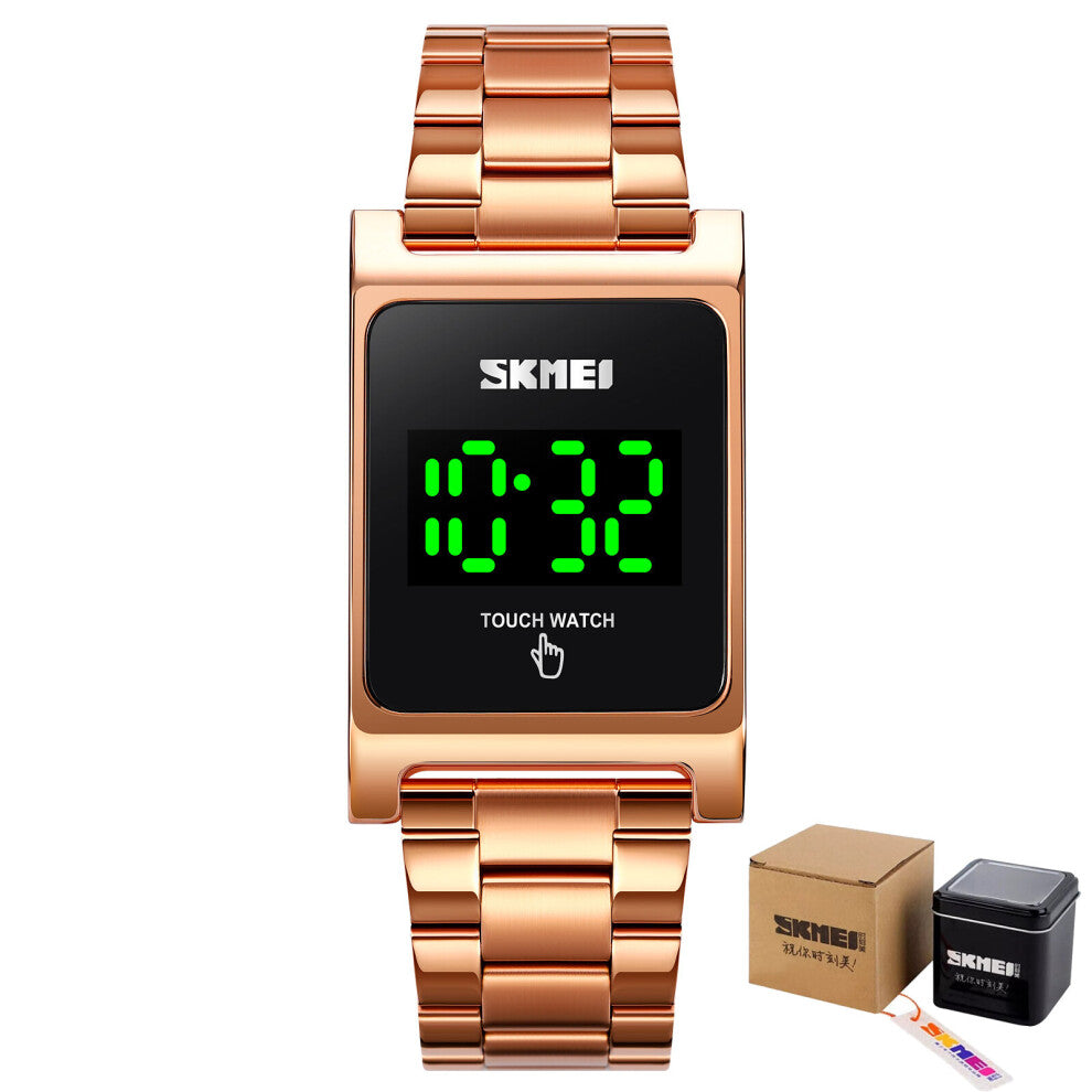 Square Touch Screen Watch Sports Led Digital Men Watches Stainless Steel Wristwatch Relojes Deportivo Waterproof