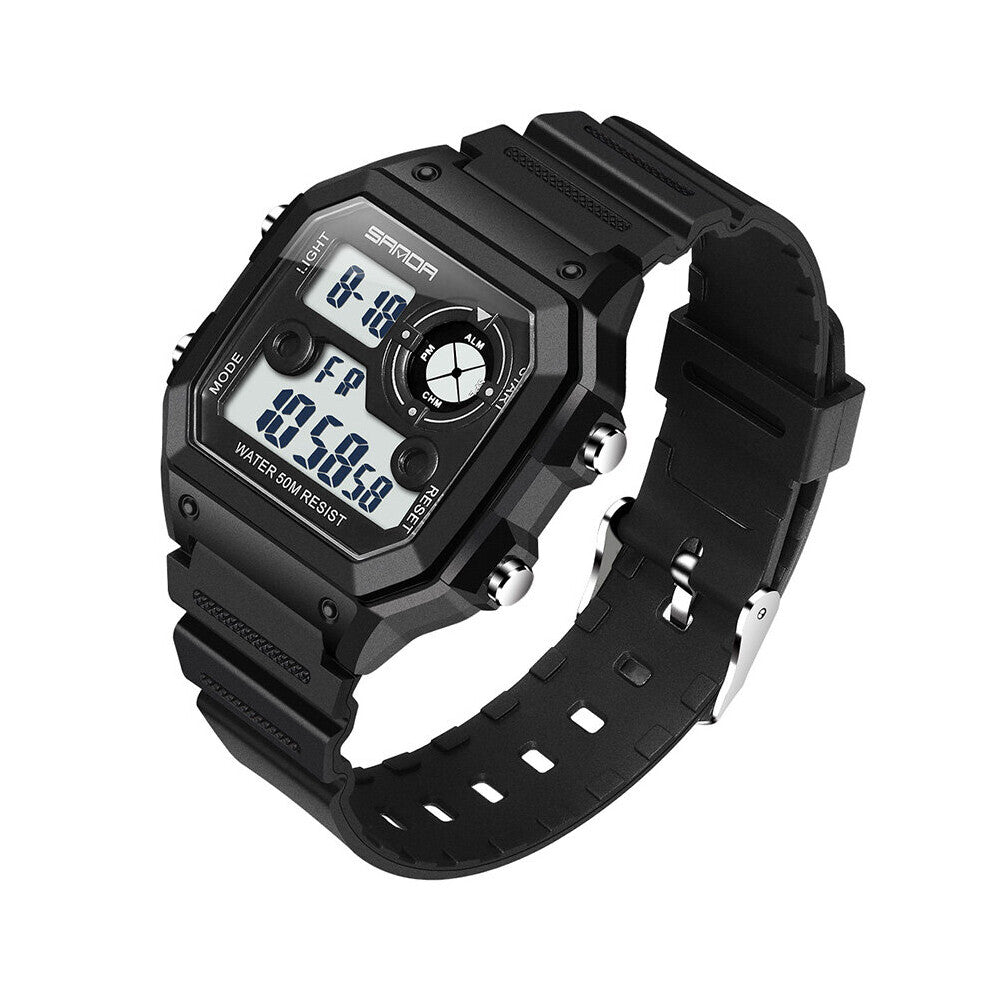 Digital Men's Watches Waterproof Alarm Clock Week Display Luminescence Montre Homme Sports Electronic Wristwatches