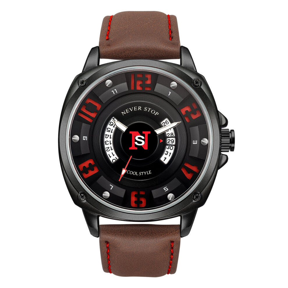 TOMI-NS Men's Casual Sports Digital Scale Dial Pointer Calendar Men's Quartz Strap