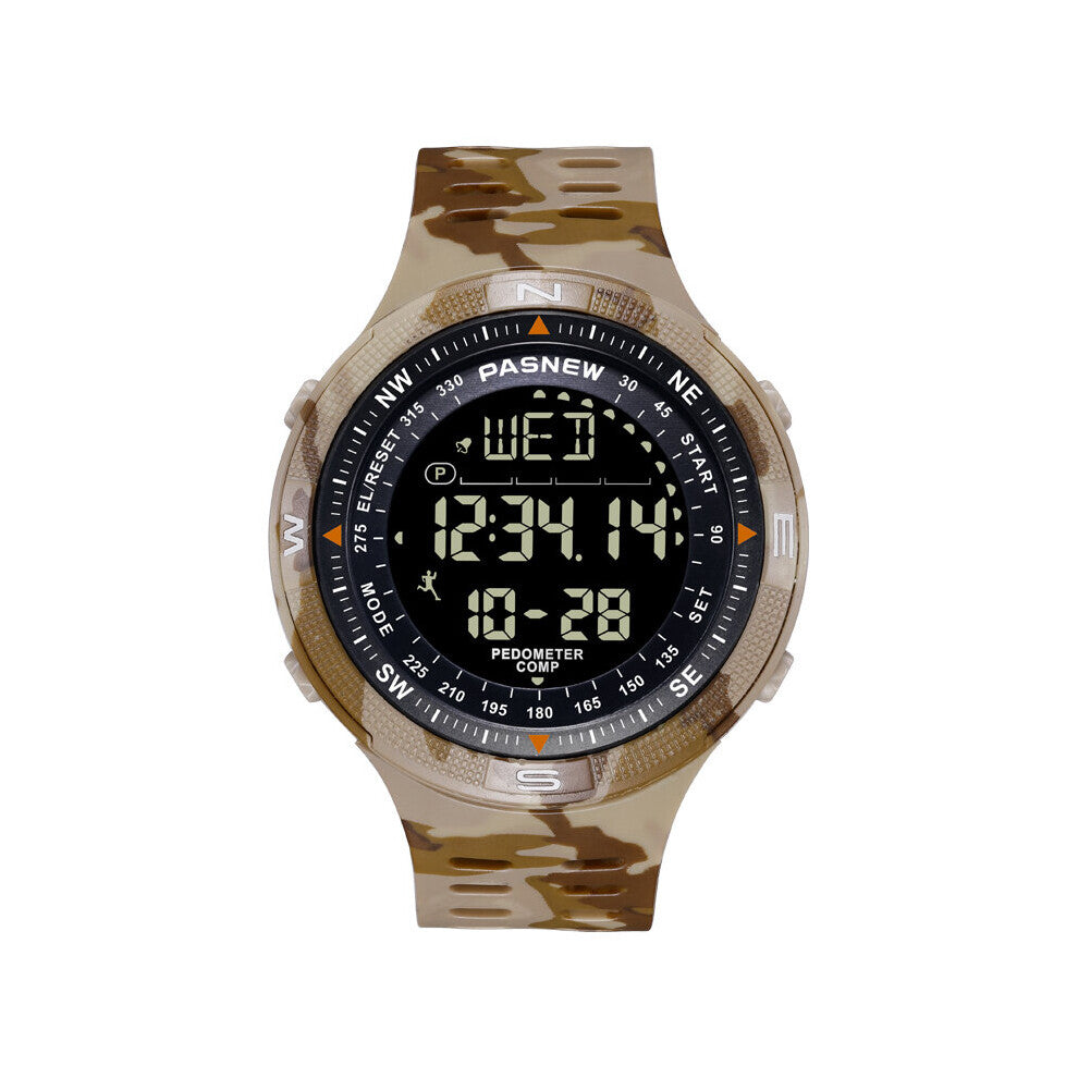 PASNEW Camouflage Sports Watches Men Led Digital Watches Multifunction Electronic Wristwatches Waterproof Swim Watches