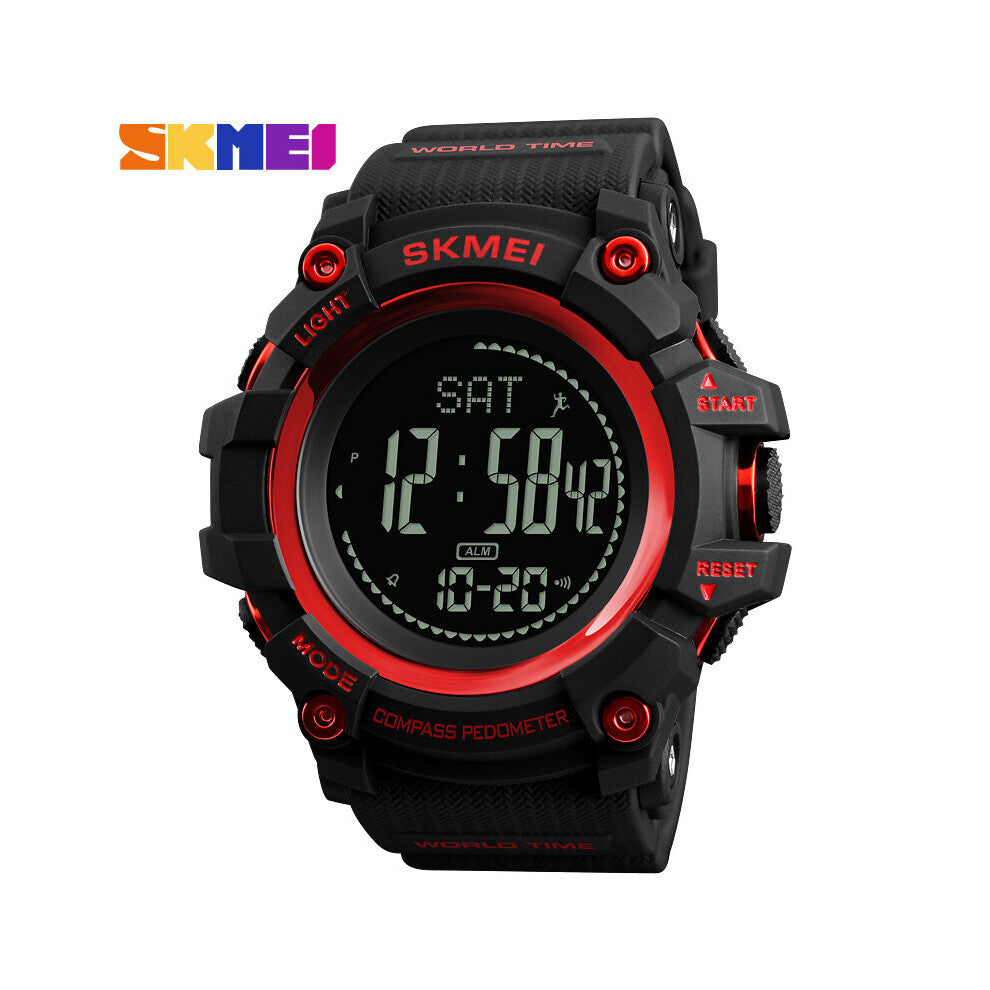 Sports Watches Mens Outdoor Pedometer Digital Watch Calorie Mileage Distance Countdown Led Compass Men Wristwatches