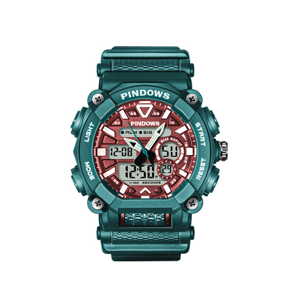 Winter Man Digital Waterproof Electronic Watch Be Applicable To Multi-function Business Leisure Sports Watches Cyan