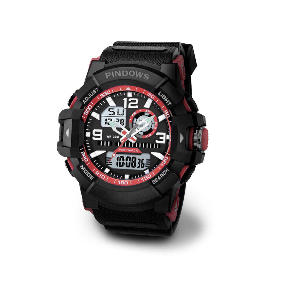 Summer Men's Waterproof Digital Watches Be Applicable To Camo Military Functional Sports Electronic Watch Red