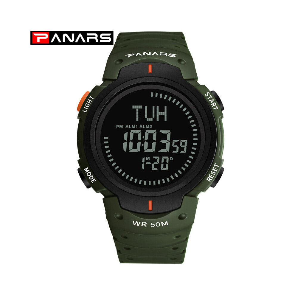 Summer Men's Sports Multipurpose Waterproof Watches Be Applicable To Adolescent Running Compass Outdoor Watch Army Green
