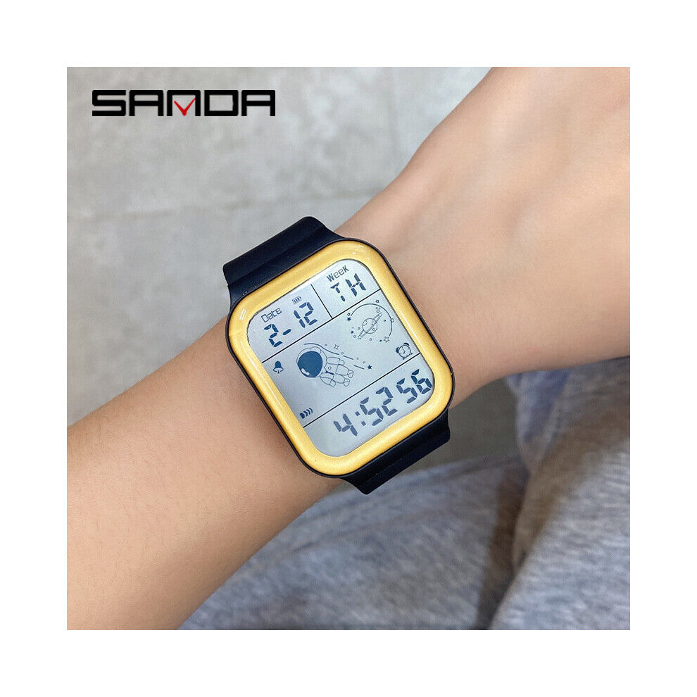 SANDA Men Women Space Digital Watches LED 5BAR Waterproof Watch For Man Ladies Sports Army Military Electronic Relogio Masculino