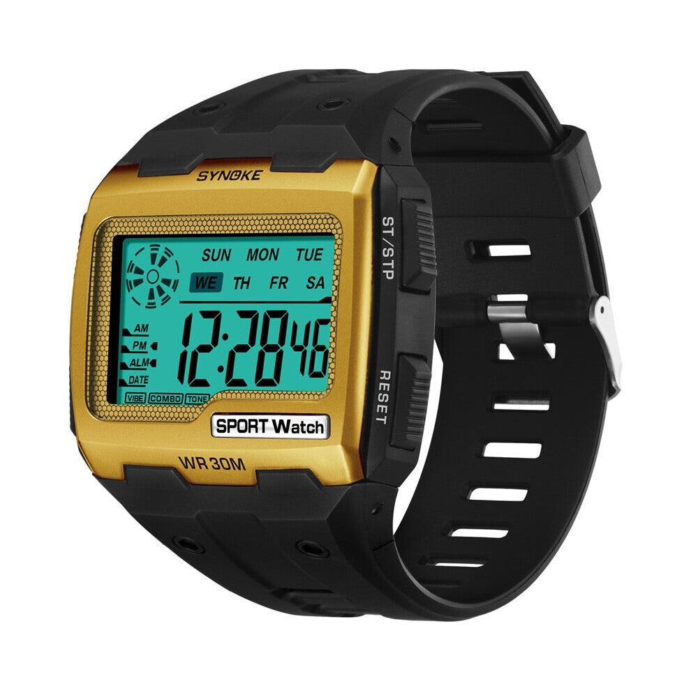 Men's Sports Watch Military Square Digital Watches Male Electronic Clock LED Alarm Waterproof Wristwatch
