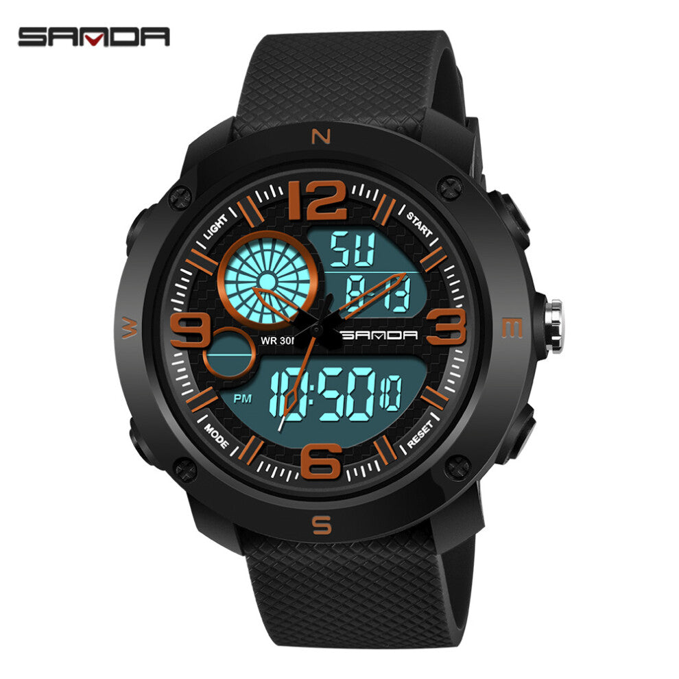 teenagers waterproof glow-in-the-dark sports men's electronic watch alarm clock, chronograph watch