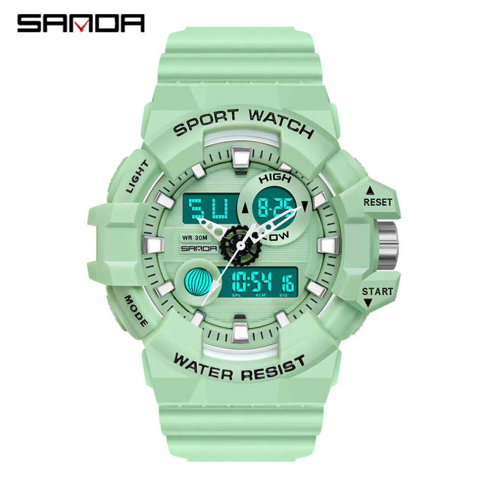 Men's Sports Electronic Watch Youth Glow-in-the-dark Waterproof Multi-function Wrist Watch Alarm, calendar,24 hours