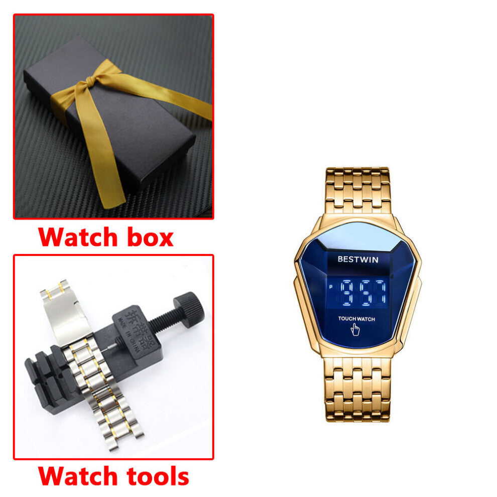 Top Watches for Men's Touch Screen LED Digital Display Electronic Watch Sports Stainless Steel Wrist Watches Gift