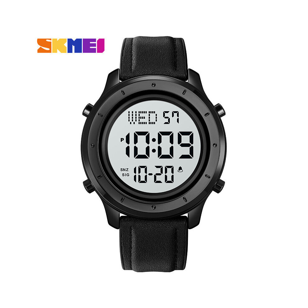 Men Digital Watch Men's Sports Watches Dual Time Countdown Alarm Clock Waterproof 50M Leather Steel Watch Military Clock