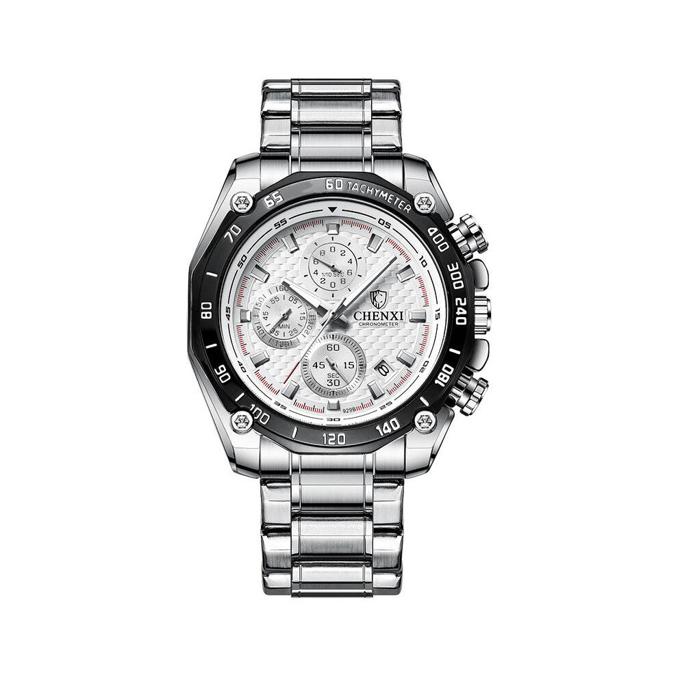 Watches Men Top men's sports watch big dial 24 hours display Stainless Steel Waterproof Quartz Male Clock