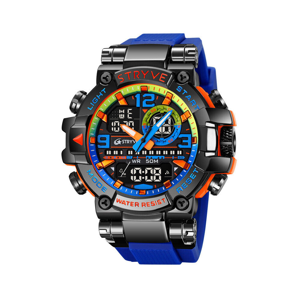 Flagship Digital Men Watch Multifunctional Waterproof Dual Display Dial Electronic Sports Wristwatch for Lover Gift