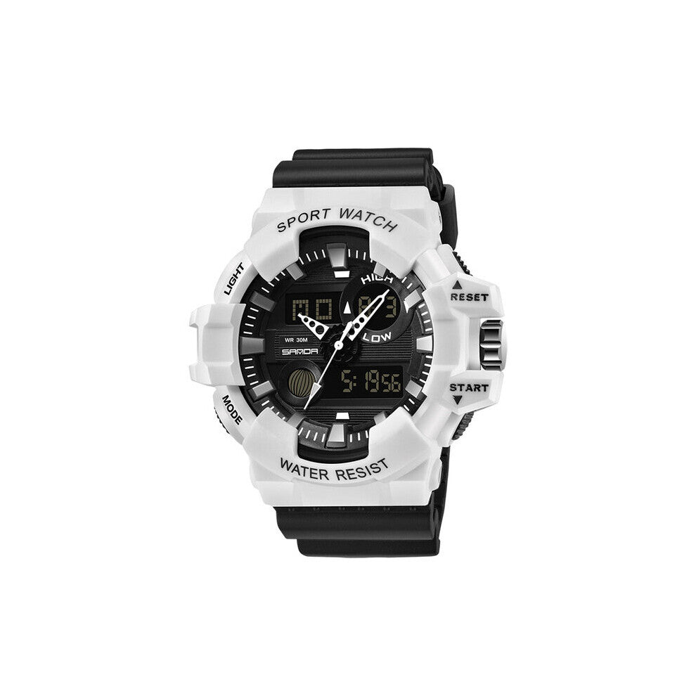 SANDA Men Sports Watches Men Dual Display Quartz Watches Waterproof G Style Military Watch Men Wristwatches relogio masculino