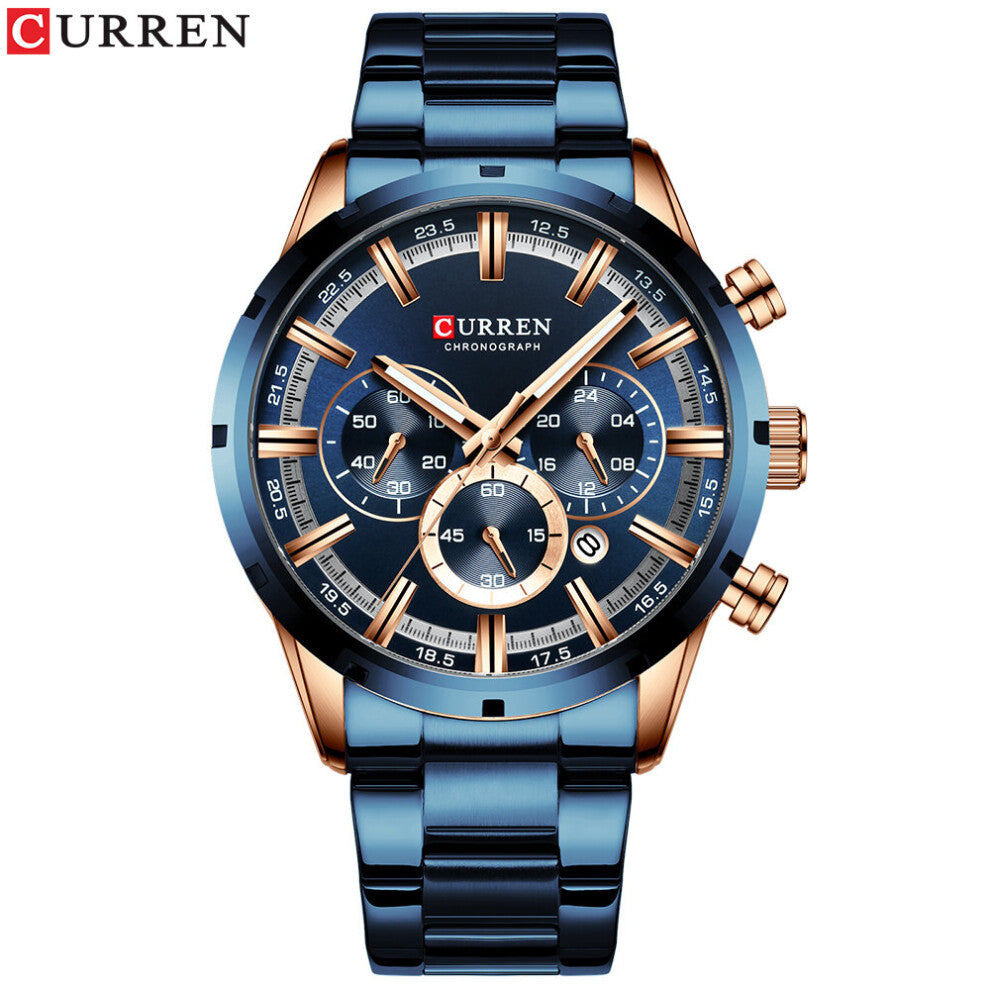 Watches with Stainless Steel Top Sports Chronograph Quartz Watch Men Relogio Masculino