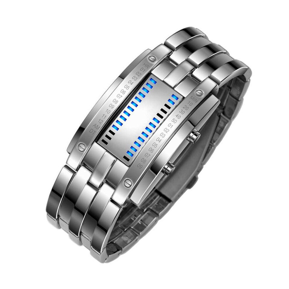 Stainless Steel Digital LED Sports Bracelet Men Watch Dress Water Resistant Wristwatch Relogio Masculino Drop