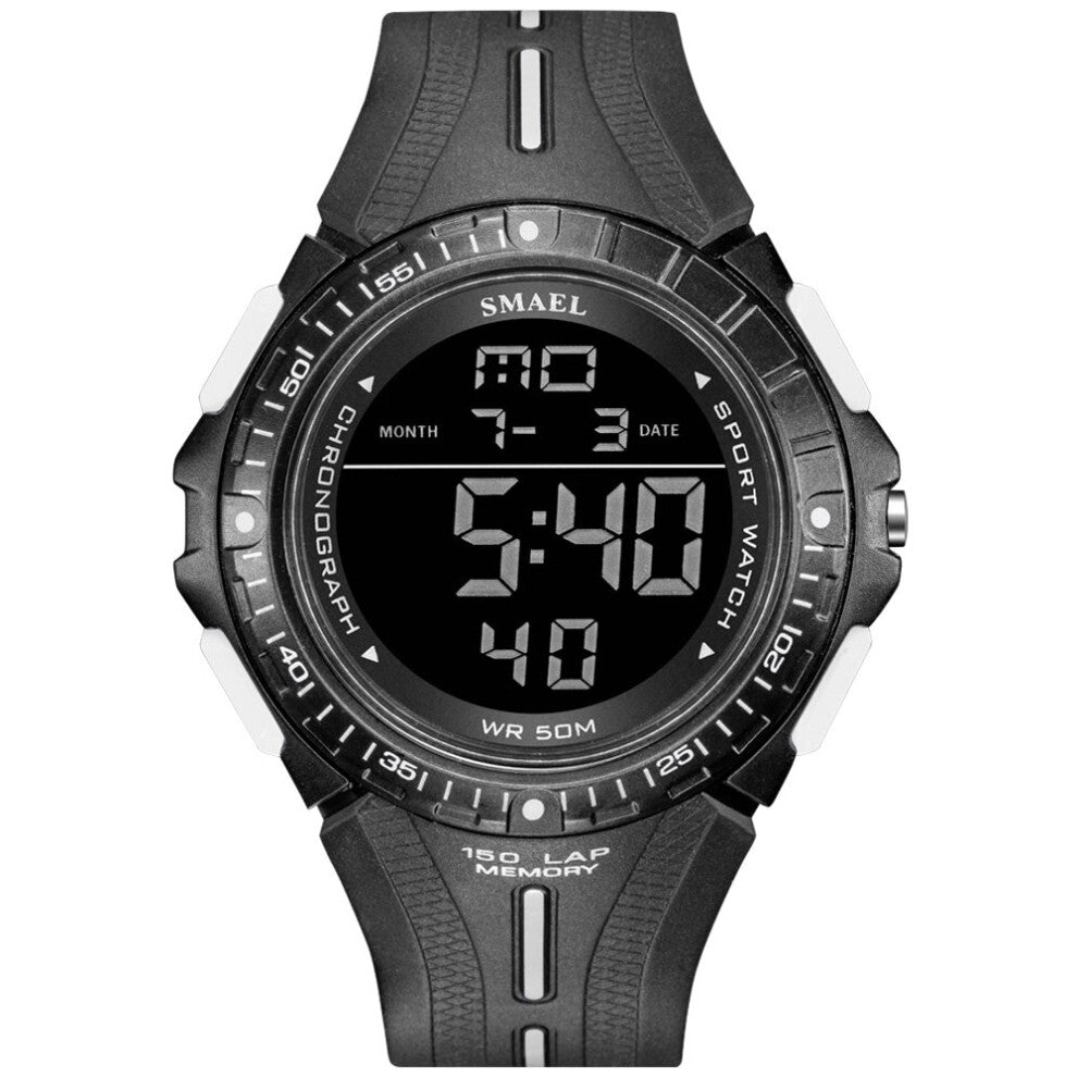 SMAEL Casual Sports Mens Watch Multifunctional Waterproof Single Display Student LED Electronic Luminous Watches