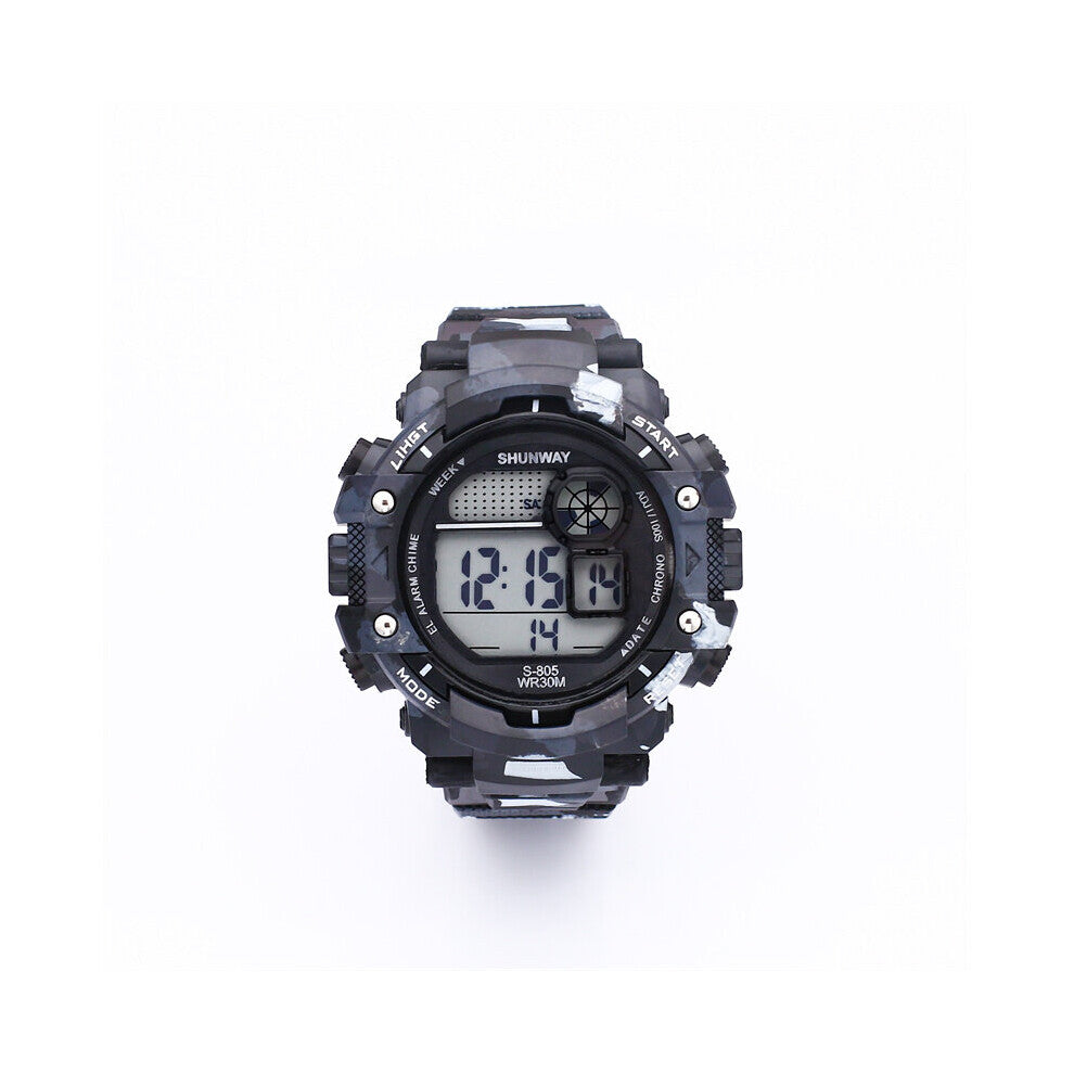 Sport Men Electronic Watch Camouflage Swimming Diving Digital Watches LED Waterproof 30M Shockproof Luminous Male Clock