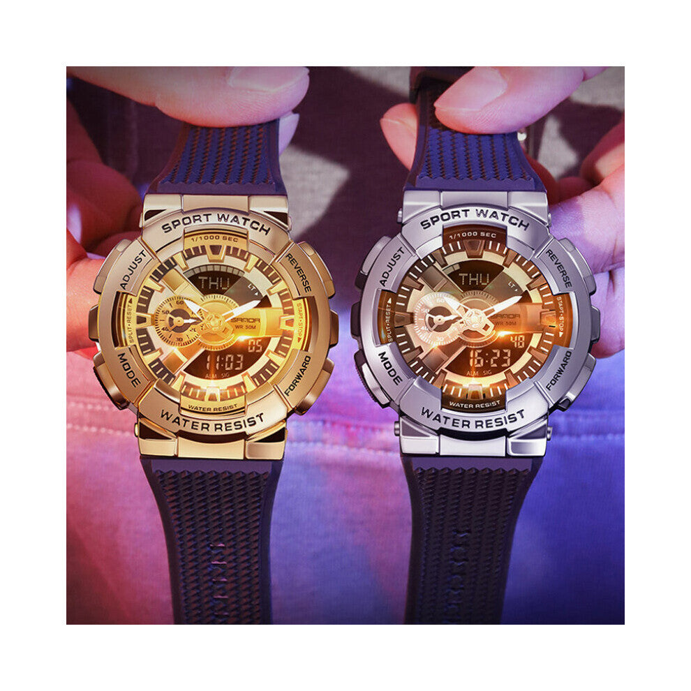 Outdoor Sports Dual display watch Back Light multifunctional men's waterproof electronic watch relogios masculino