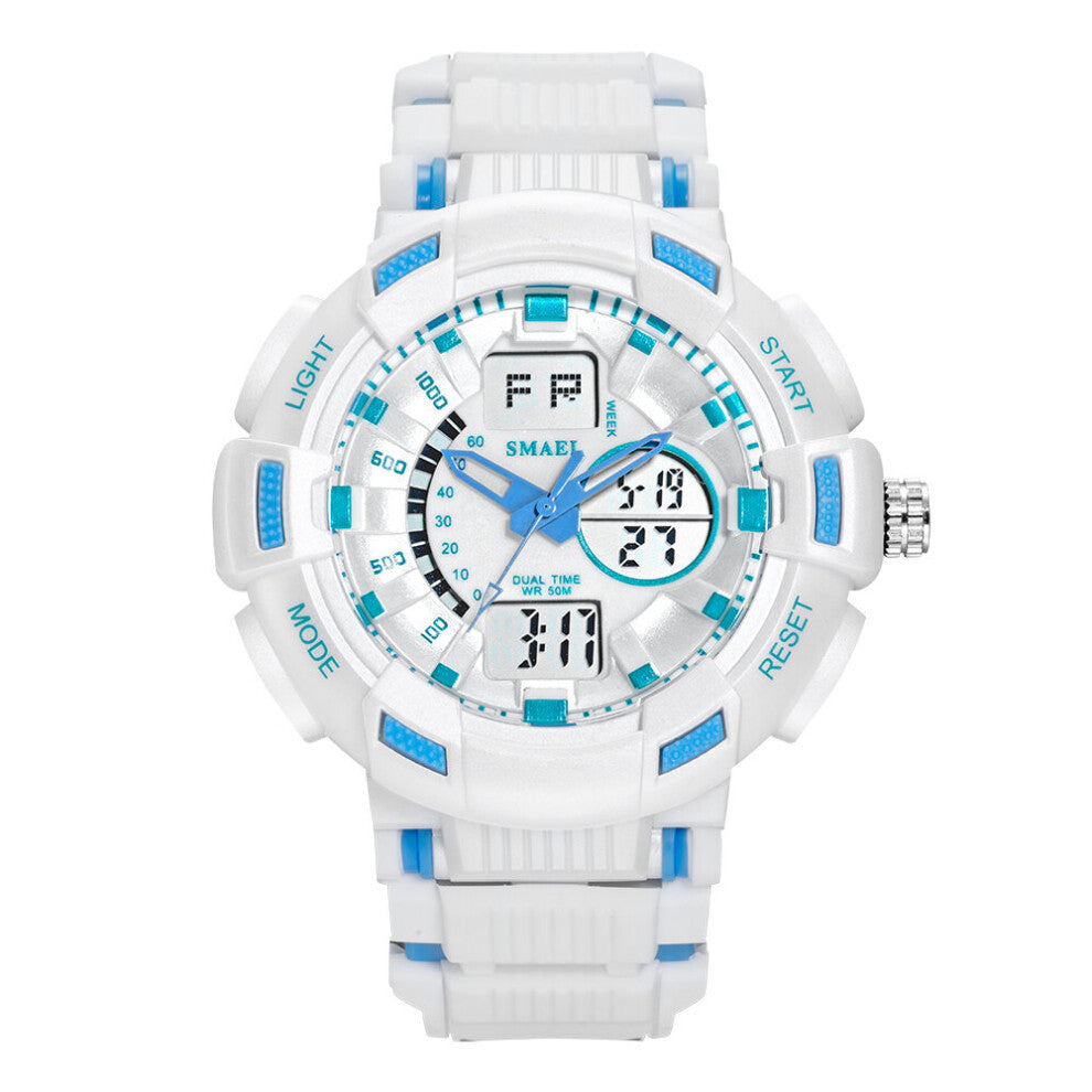 SMAEL 50m Depth Waterproof Sports LED Digital Electronic Watch Luminous Anti Fall Week Calendar Multifunctional Mens Watches