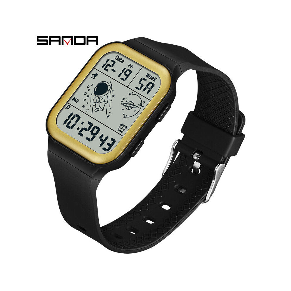 Sanda Men Digital Sports Watches Step Kilometer Luminous Waterproof Electronic Chronograph Wristwatch Square Clock Reloj Hombre