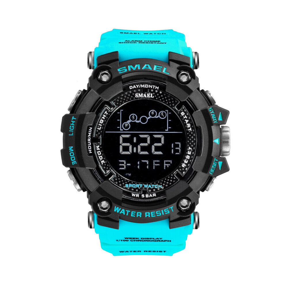 SMAEL 1802 Military Men Digital Watch Led Single Display Chronograph Alarm Waterproof Outdoor Sports Electronic Wristwatch
