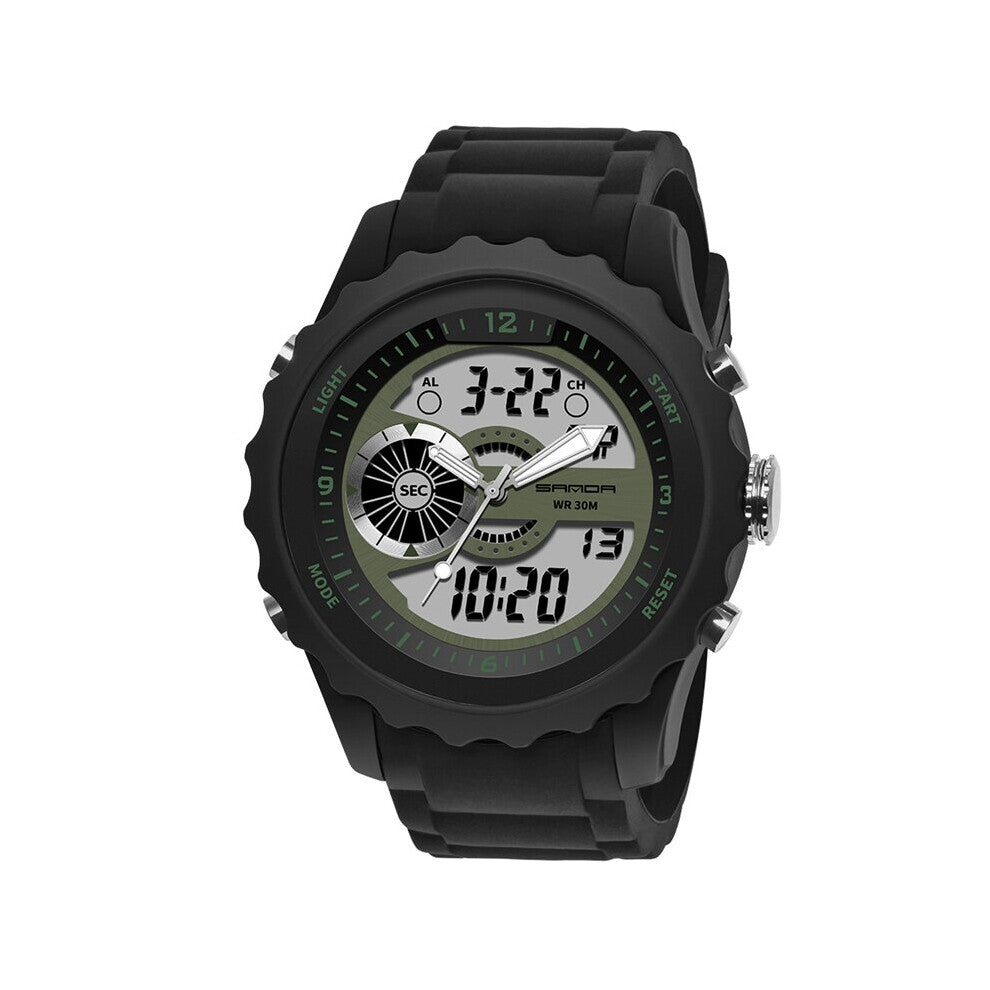 Top Men's Sports Watch Dual Display Waterproof Watches Electronic Digital Quartz Clock Army Military For Gift
