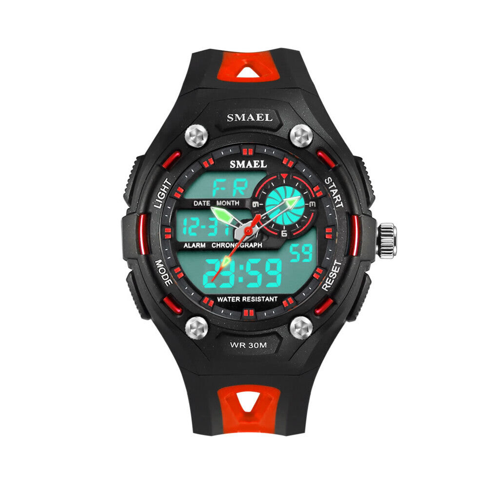 SMAEL Analog-Digital Watch Men Sports 30M Professional Waterproof Quartz Large Dial Hours Military Wristwatches
