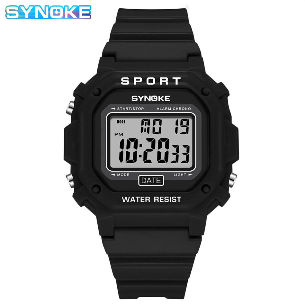 Square Student Men's Women Wristwatch Clock Retro Sports Watch 260mm Watch Strap Backlight Alarm Clock Timer Watchs