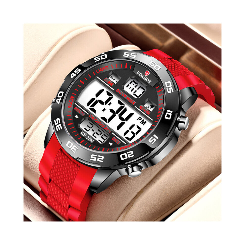 Watch Men Military Mens Watches 30M Waterproof Sports Wristwatch Dual Display Green Watch for Men Relogio Masculino+BOx