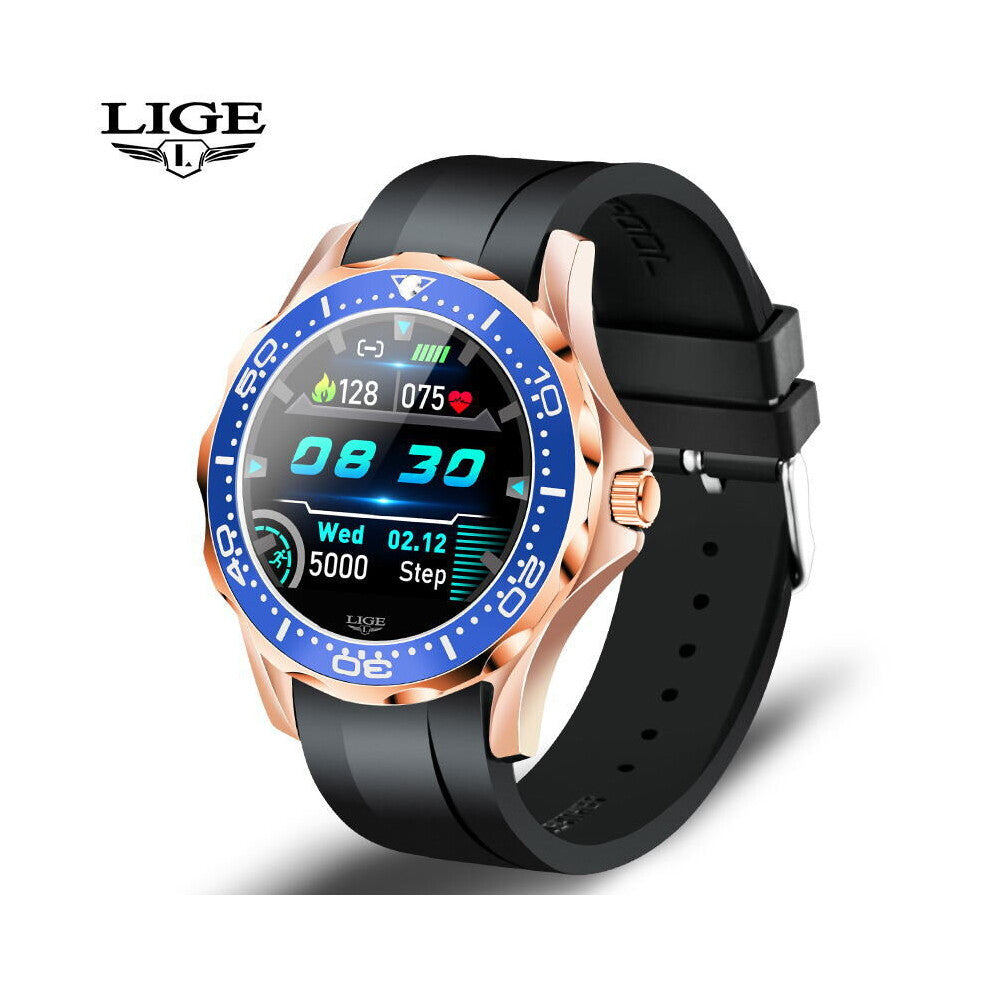 LIGE Men's Smart Watch Heart Rate Blood Pressure Monitoring Activity Tracking Waterproof Smartwatch Men Relogio Masculi