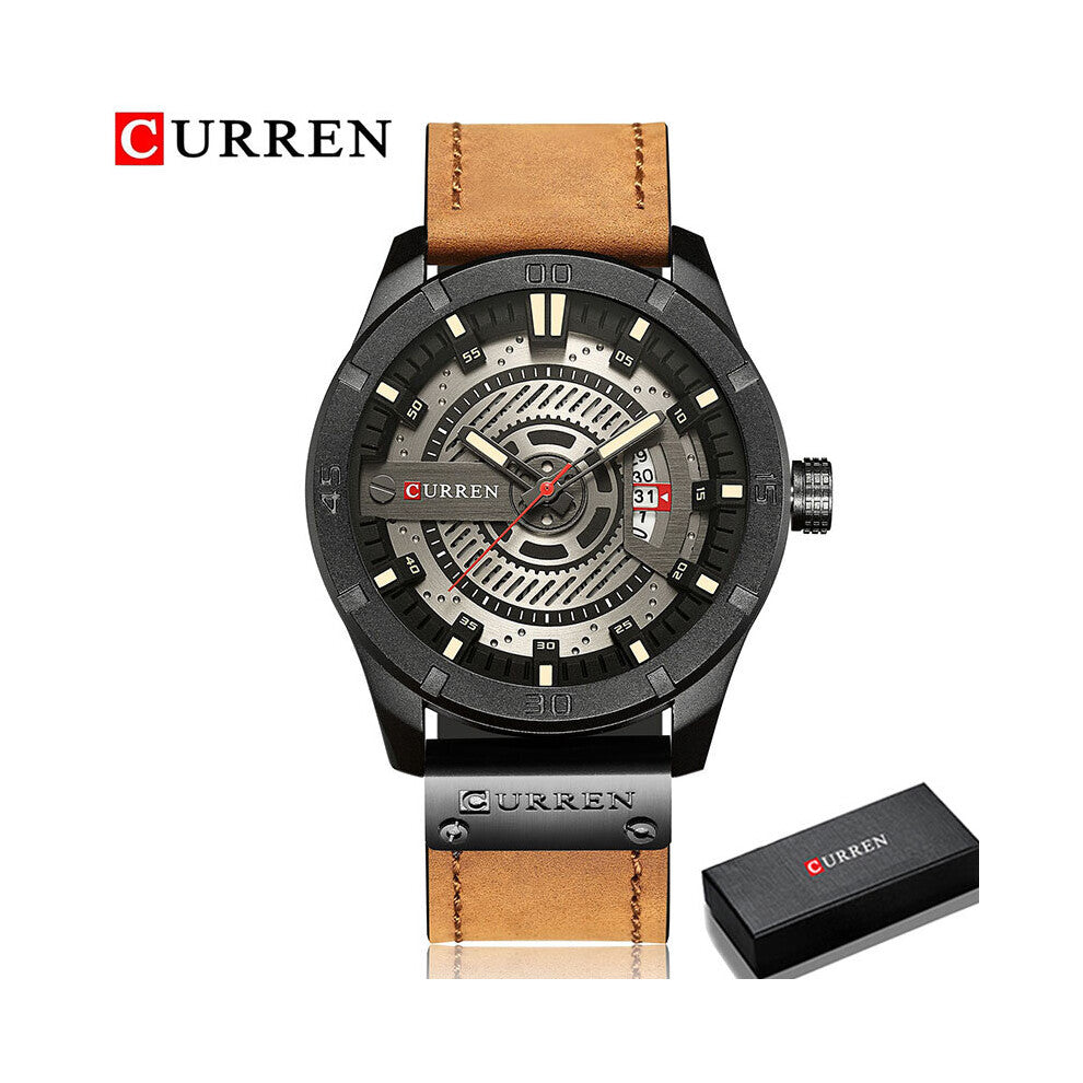 Men Military Sports Watches Men's Quartz Date Clock Man Casual Leather Wristwatches Relogio Masculino