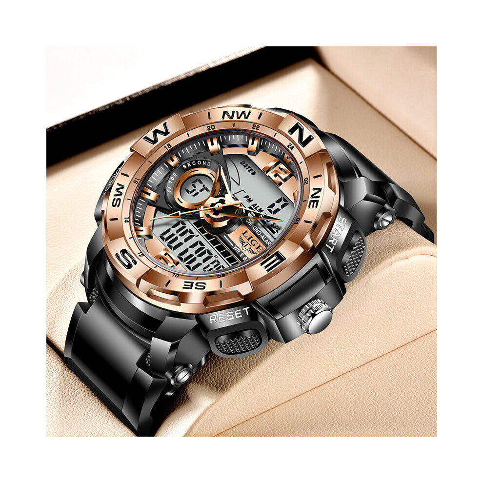 Sport Men Quartz Digital Watch Creative Diving Watches Men Waterproof Alarm Watch Dual Display Clock Relogio Masculino