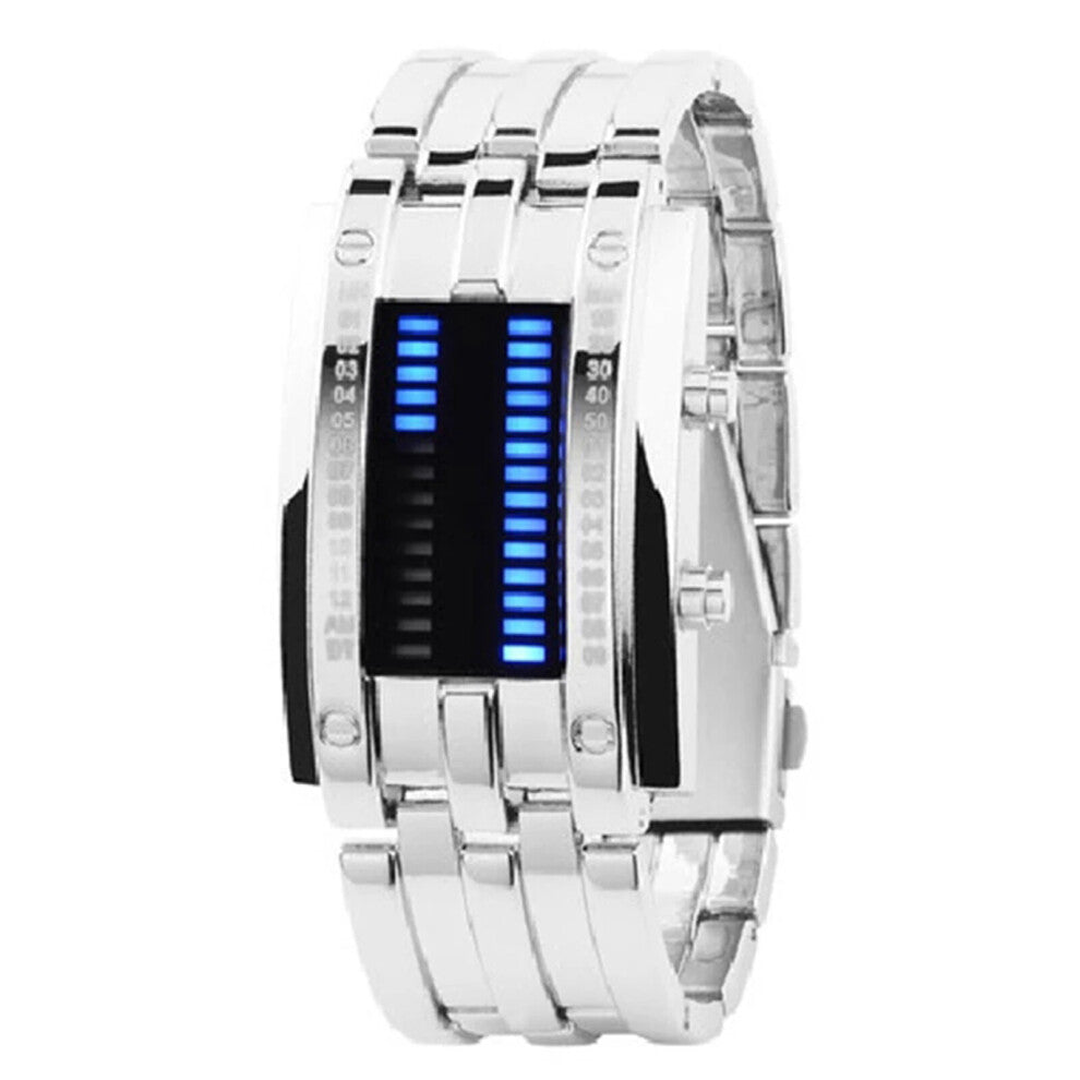 Couple Watch Men Women Watch Stainless Steel Clock LED Date Bracelet Watch Binary Wristwatch Sport Watches