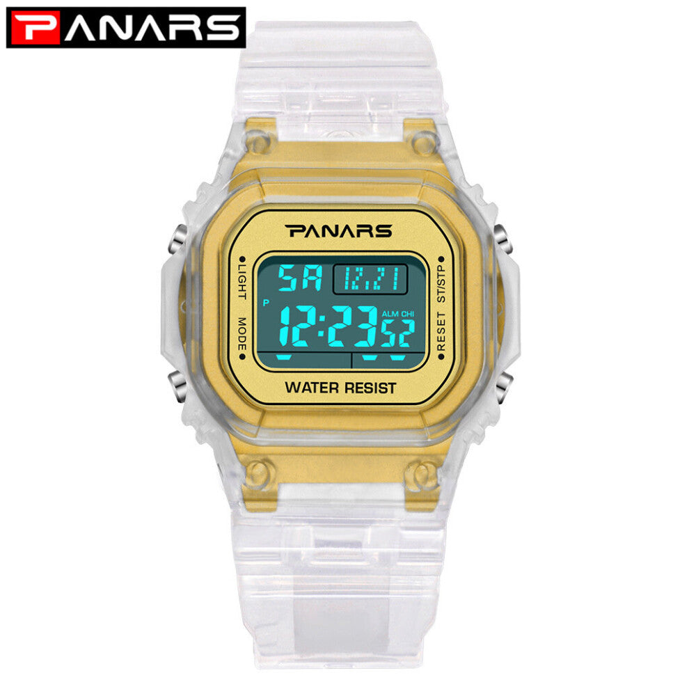 Children's Digital Sports Watches Be Applicable To Retro Block Electronic Watch Male and Female Couple Transparent