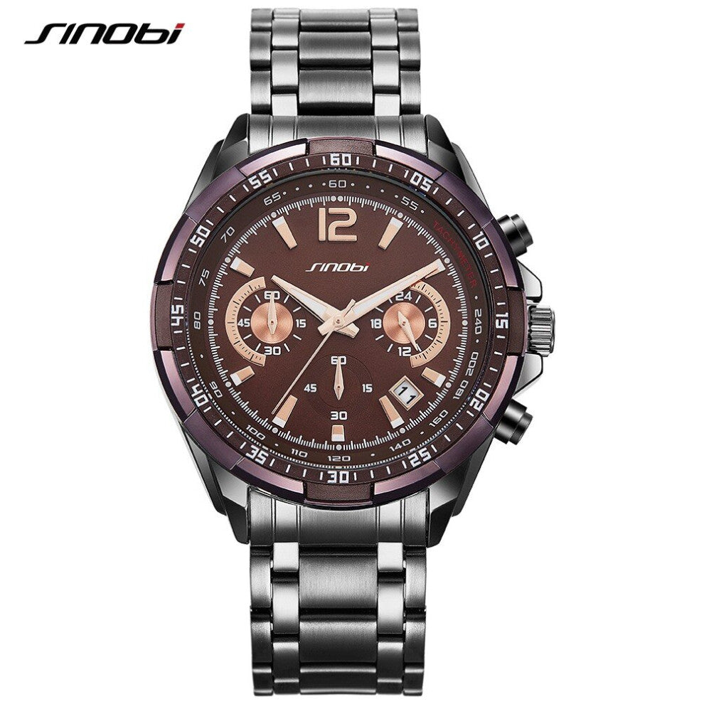 Business Men's Watches Luminous 43mm Dial Stainless Steel Strap Watch Chronograph Quartz Watch Men Wristwatch