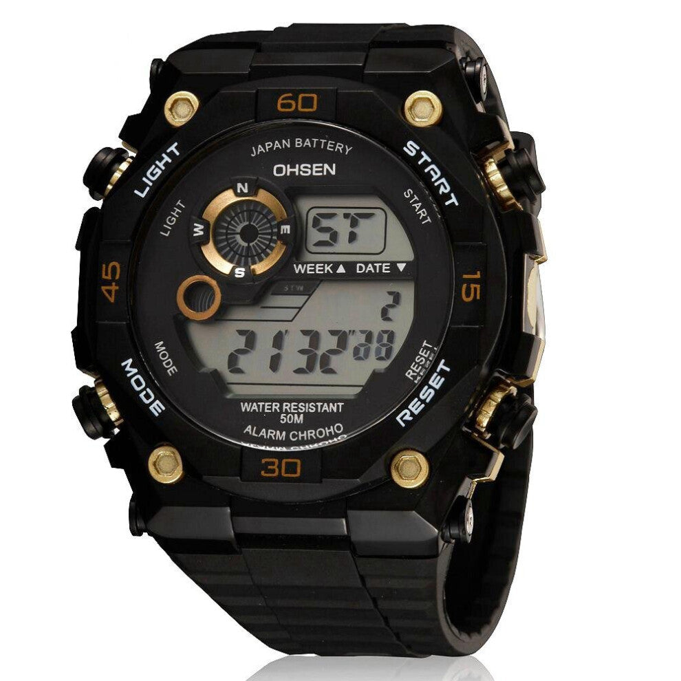Men Watch 50m Waterproof Men Alarm Chronograph LED Electronic Watches Watch Band Digital Wristwatches Military