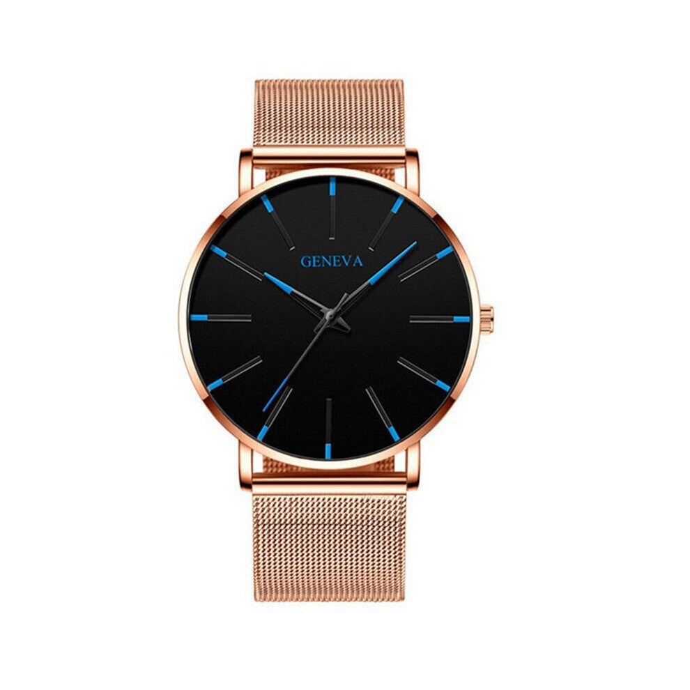 Mens Minimalist Watches Ultra Thin Stainless Steel Mesh Band Watch Men Business Casual Analog Quartz clock