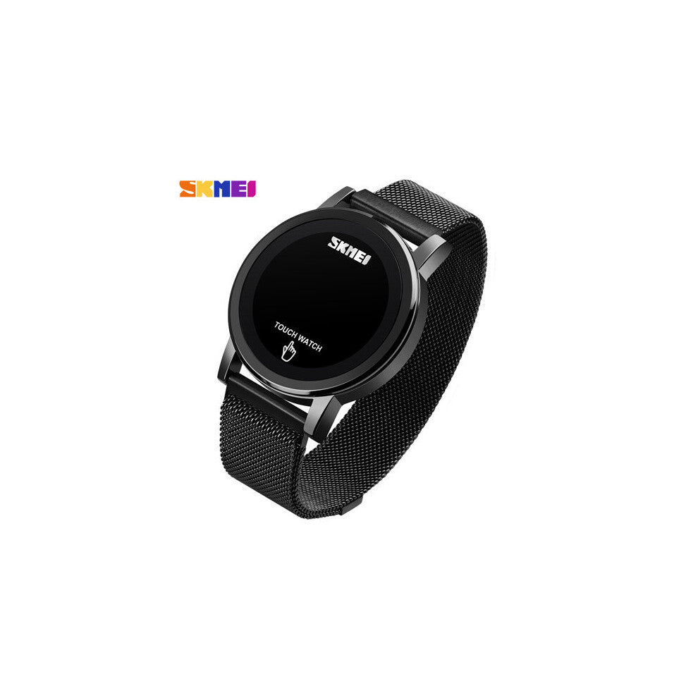 Mesh Belt Electronic Watch ?SKMEI Men's Watches Led Light Date Display Wristwatch Touch Screen Clock Men? Reloj Hombre