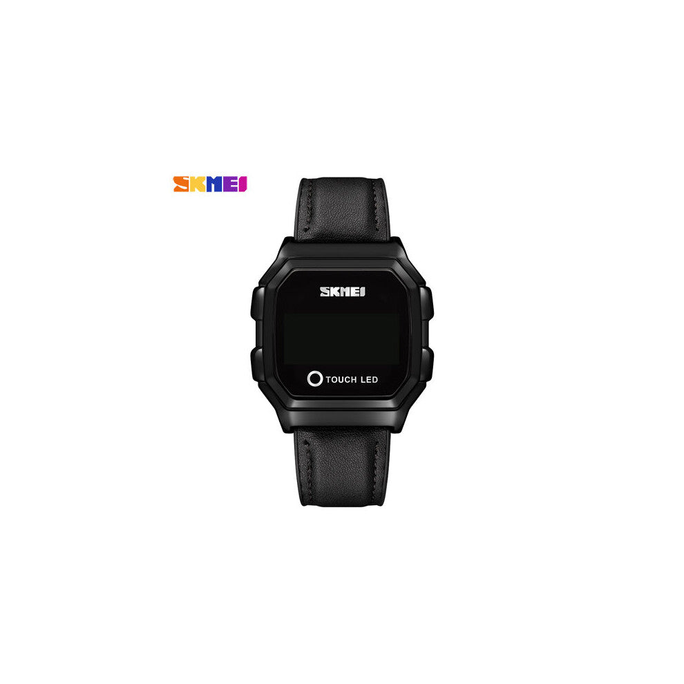 Digital Men Watches Steel-Leather Strap Touch Display Clock Business Waterproof Wristwatch Relogio Masculino