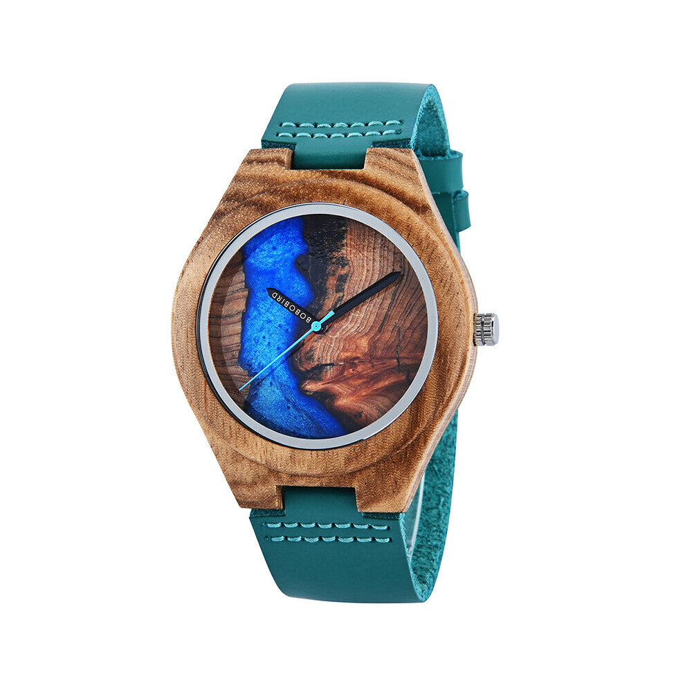 Mens Watches Wooden Watch Ink Resin Men Women Quartz Couple Wristwatch Reloj Hombre Timepiece Unique Gift