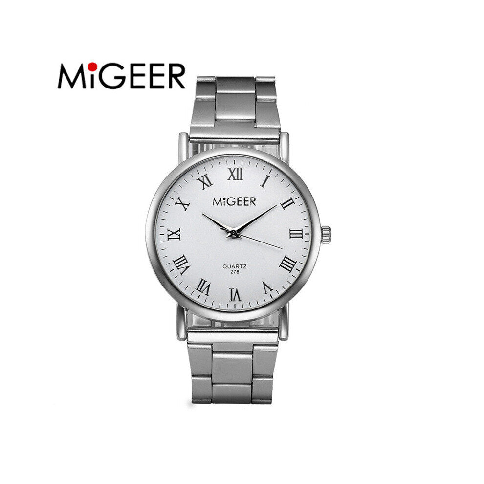 MIGEER Watches Watches Men Stainless Steel Quartz Wristwatches Men Business Watches mannen horloge reloj hombre